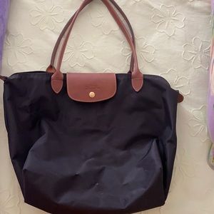 Longchamp black mid size bag